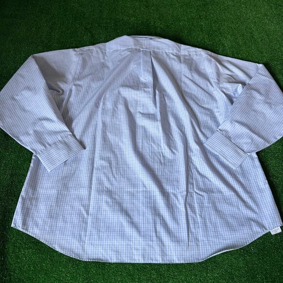 Van Heusen Flex Long Sleeve Button Down Plaid Blue Wrinkle Free Shirt Size 2XL - Picture 9 of 12